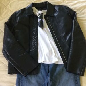 Black leather jacket